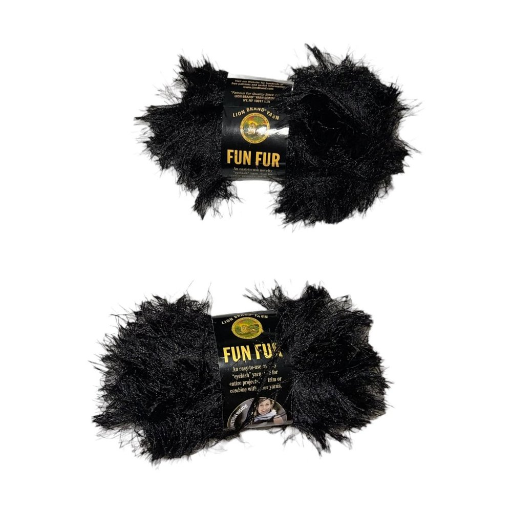New Lion Brand Fun Faux Fur Lot 5 Skeins Red Black Champagne 5 Bulky 64 Yards - Picture 2 of 4